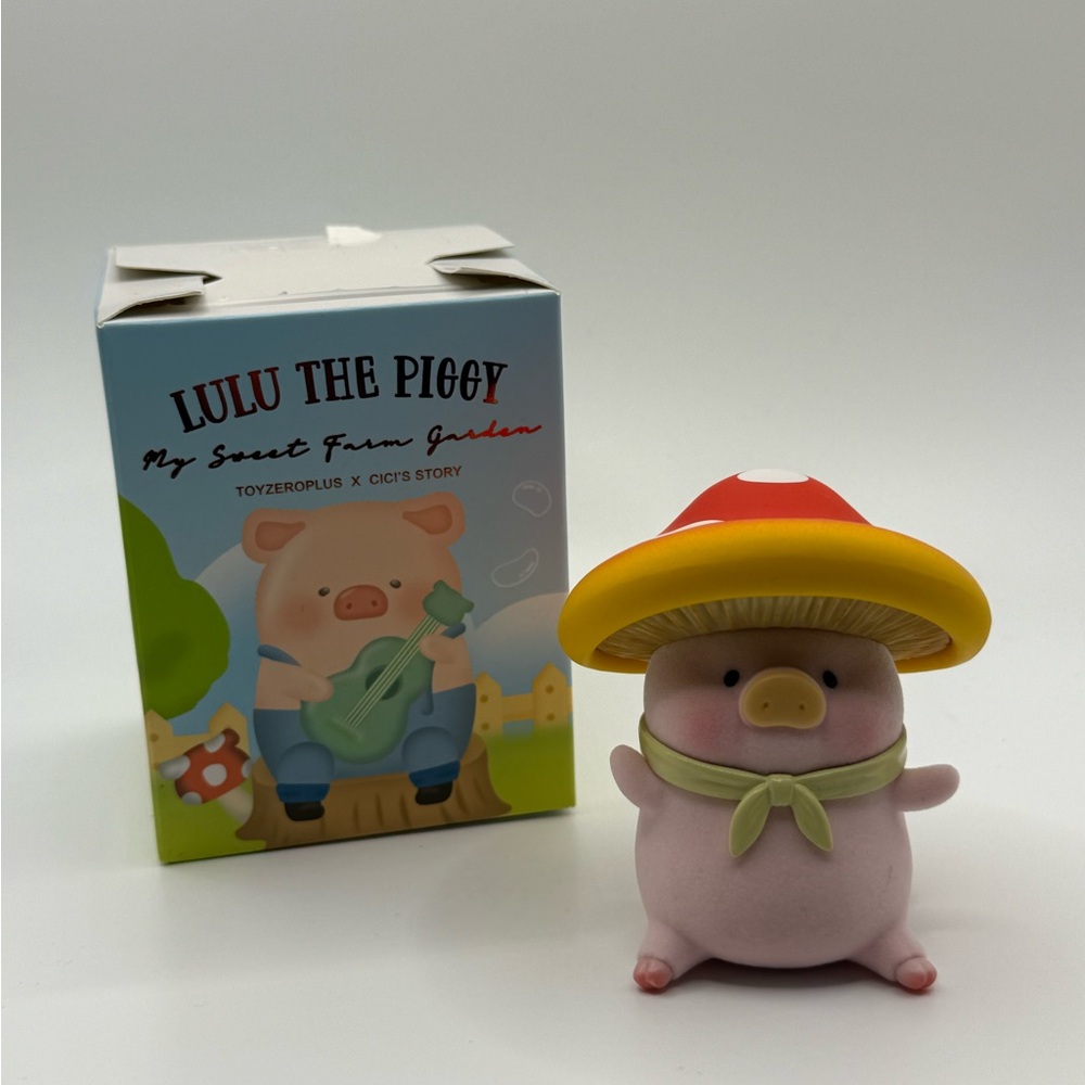 Lulu the Piggy with Mushroom Hat - Red and Yellow